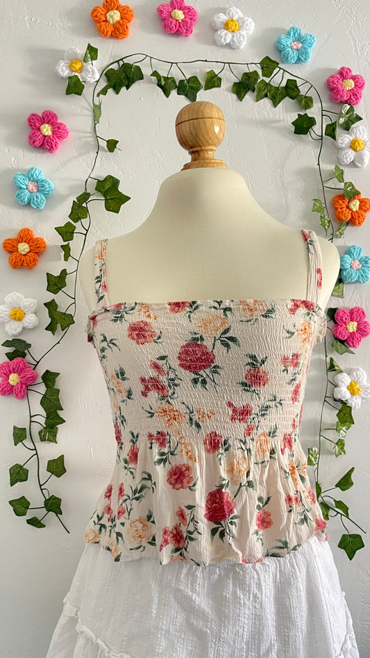 Floral tank (Cream)
