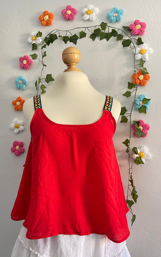 Flowy summer tank (red)