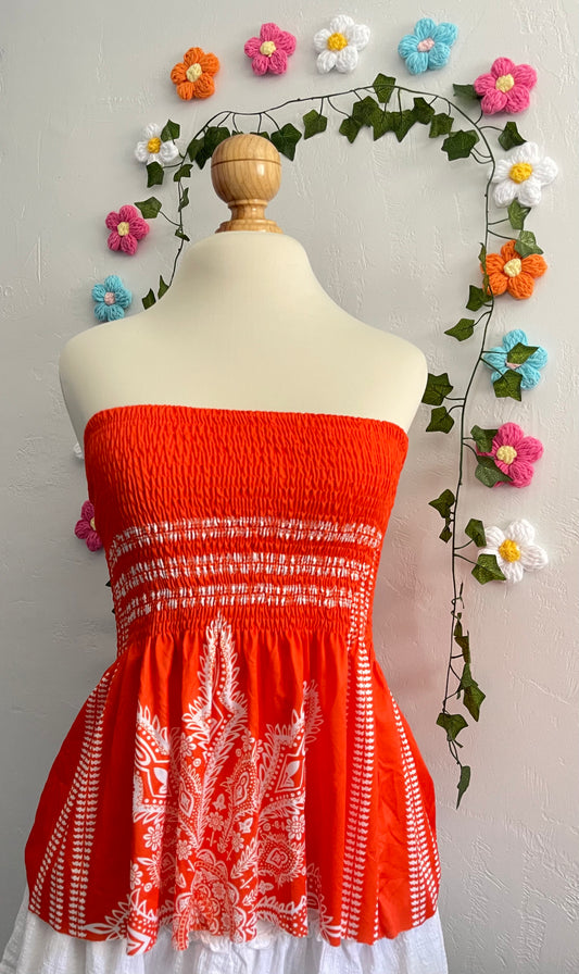 boho tube top (orange)